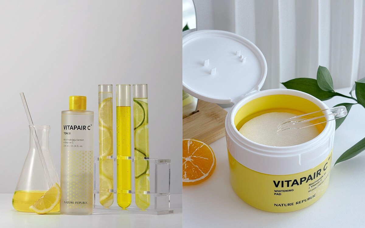 Nature Republic VITAPAIR 維他命C光澤化妝水,300ml NT800、Nature Republic VITAPAIR C 亮白補水棉,60片 NT900