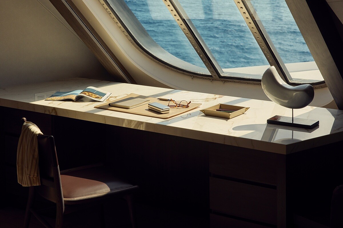 位於船隻前段 Retreat Residence 的空間配置相當獨特。