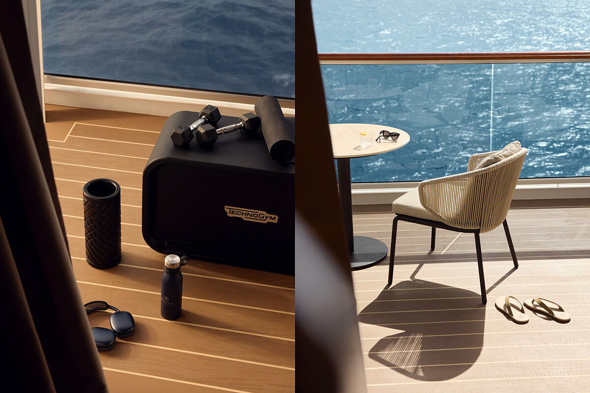  套房內皆備有 Technogym 健身組合。