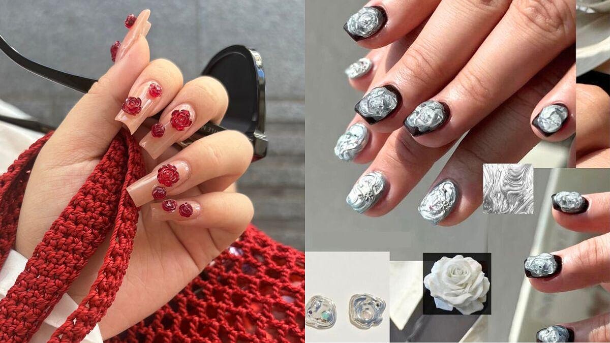 2025美甲推薦「復古玫瑰美甲」20款範本推薦，最浪漫的款式就是它！