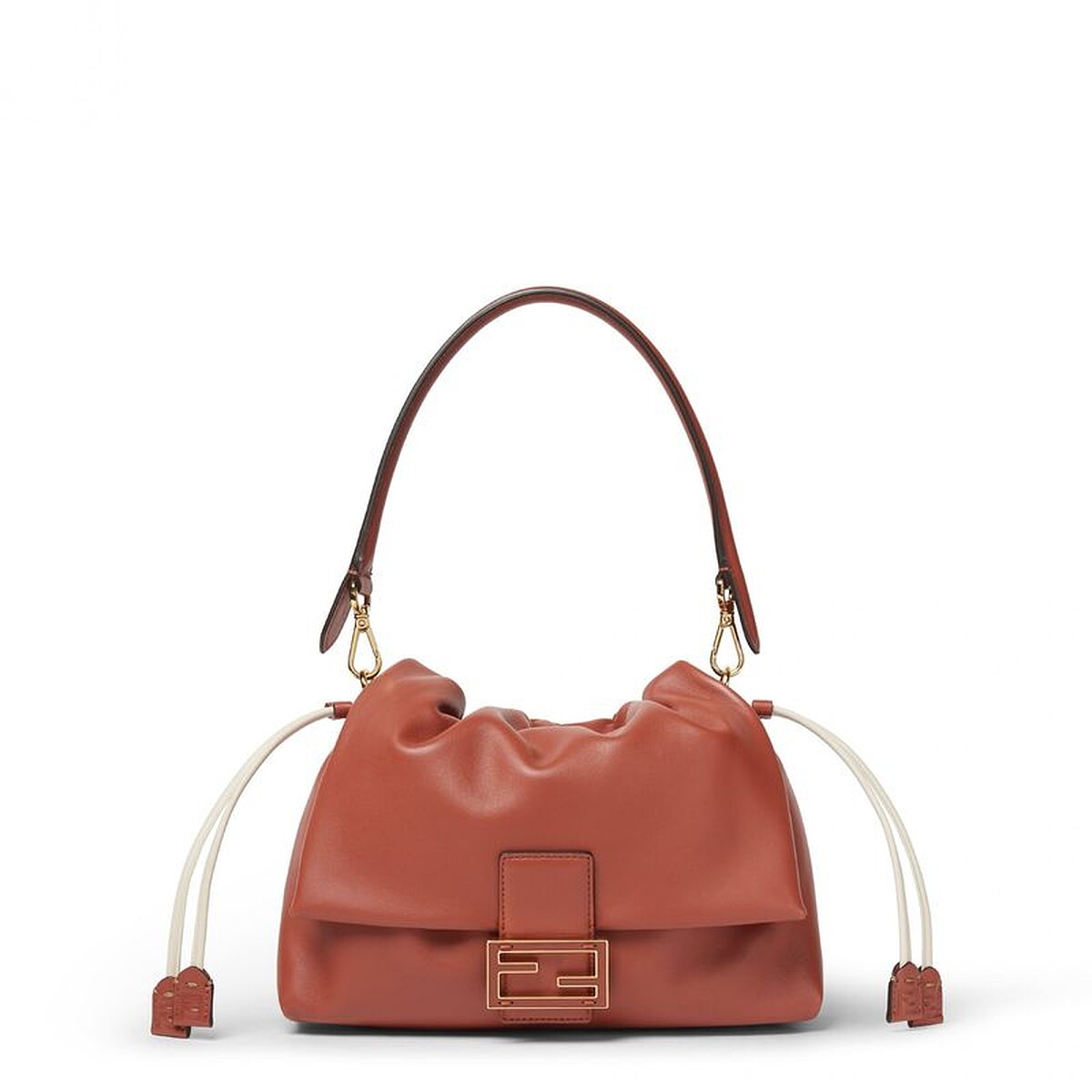 Fendi Mamma Baguette 赭棕色納帕軟皮包款(中),NT$ 114,500