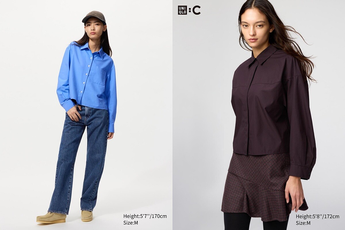 Uniqlo 短版襯衫成為熱賣單品，男女皆可穿搭
