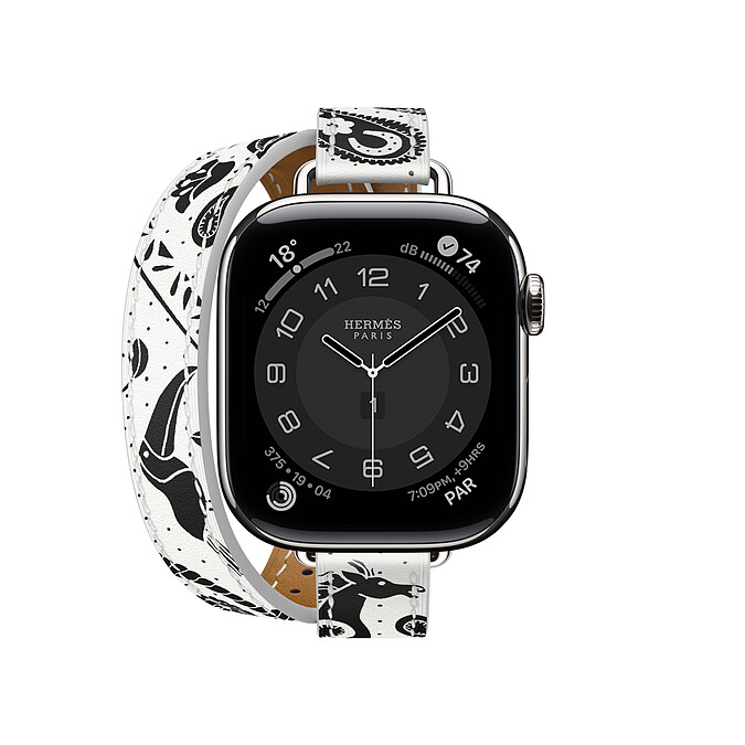 Apple Watch Herm&egrave;s Series 11 推出 Animaux Bandana 動物絲巾錶帶款