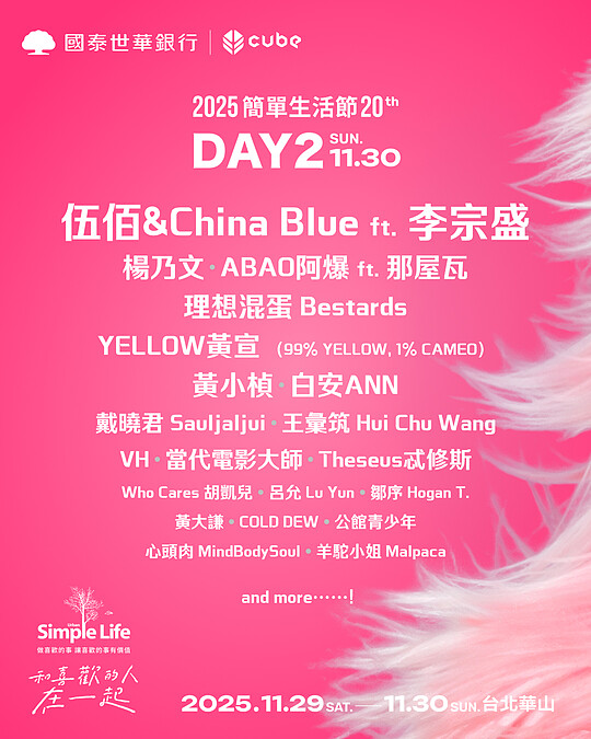 「2025簡單生活節」11/30（日）卡司