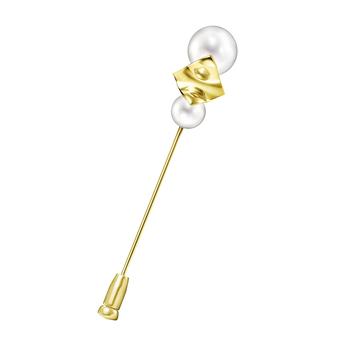 TASAKI M_G SQUARE LEAF 18K黃金&淡水珍珠胸針＄69,100