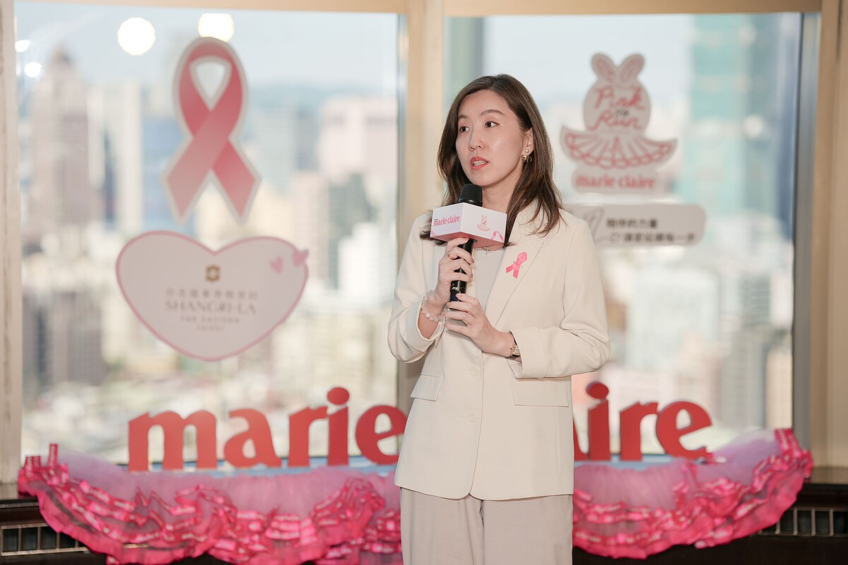 蓓蕾莉董事總經理胡莉莉於活動現場致詞，分享企業長期投入乳癌病友公益的初心與承諾，並強調持續支持乳房重建的重要性。