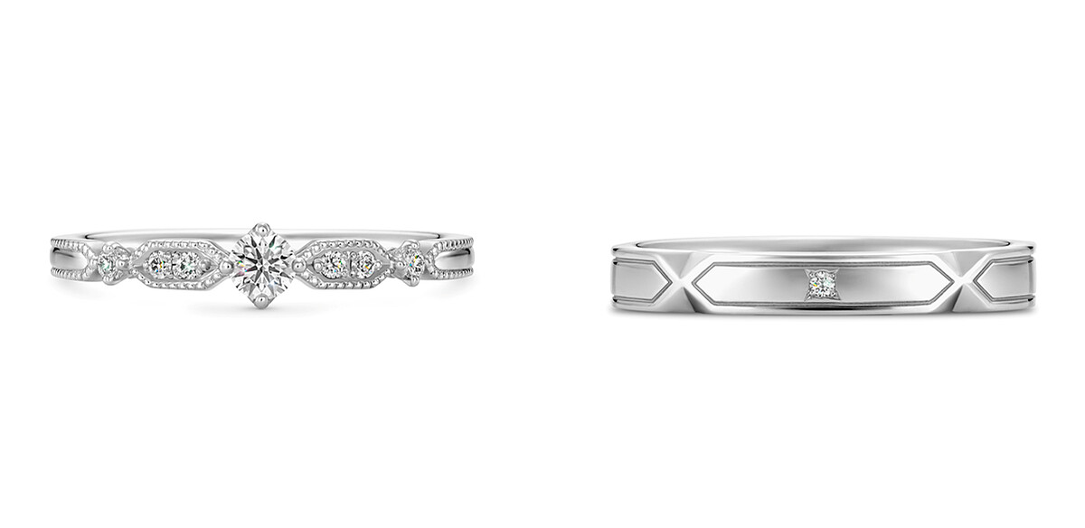 圖說：Celestelle結婚對戒，鉑金及鑽石