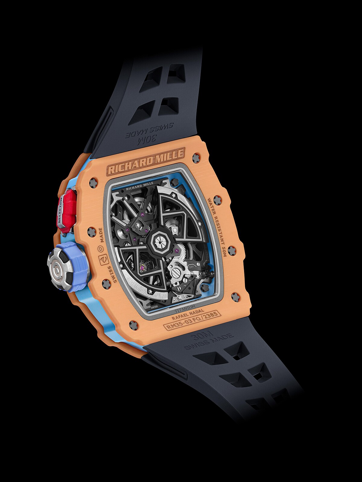 RM 35-03鮭魚粉色Quartz TPT&reg;石英纖維錶殼