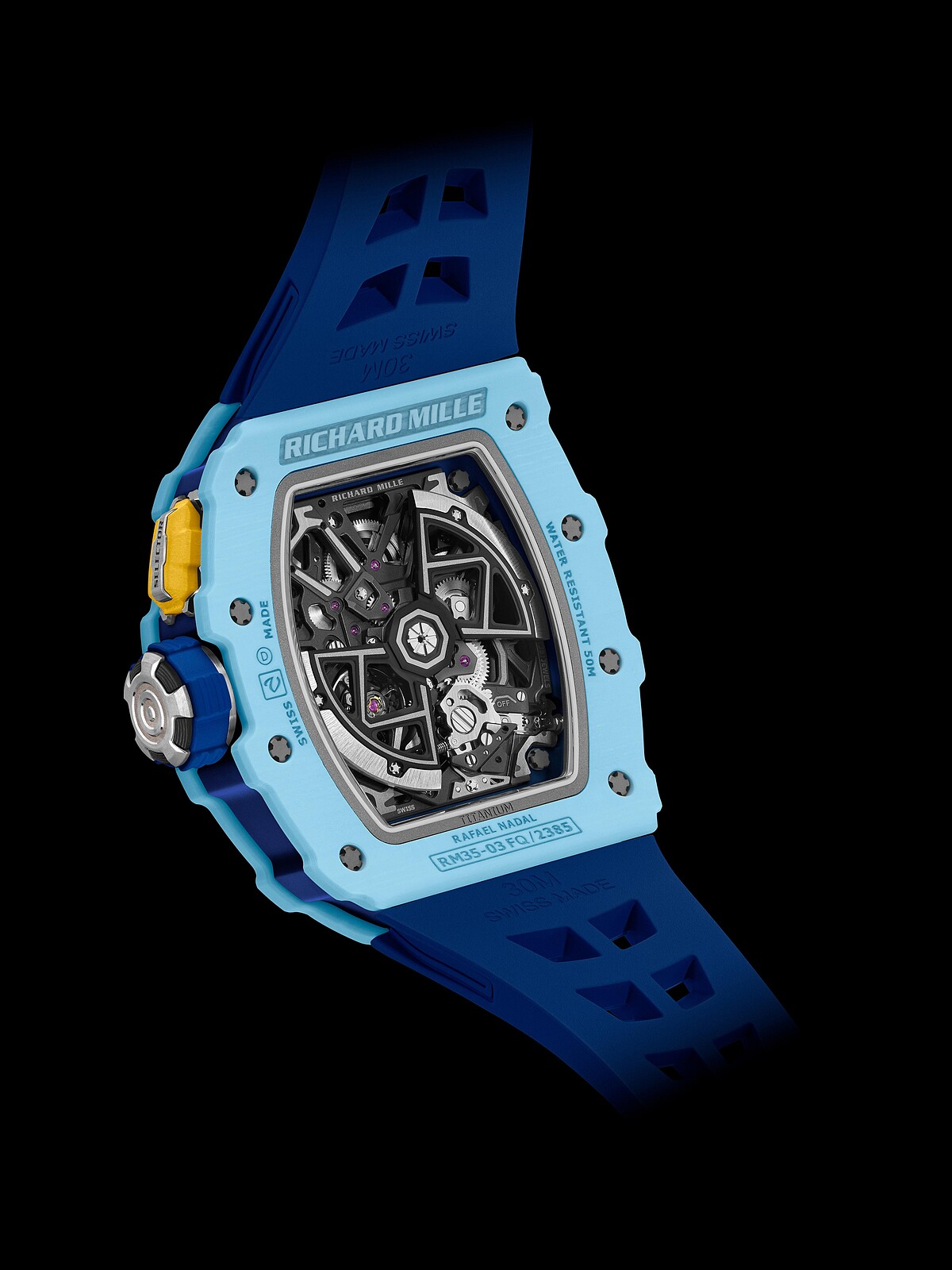 RM 35-03淡藍色Quartz TPT&reg;石英纖維錶殼