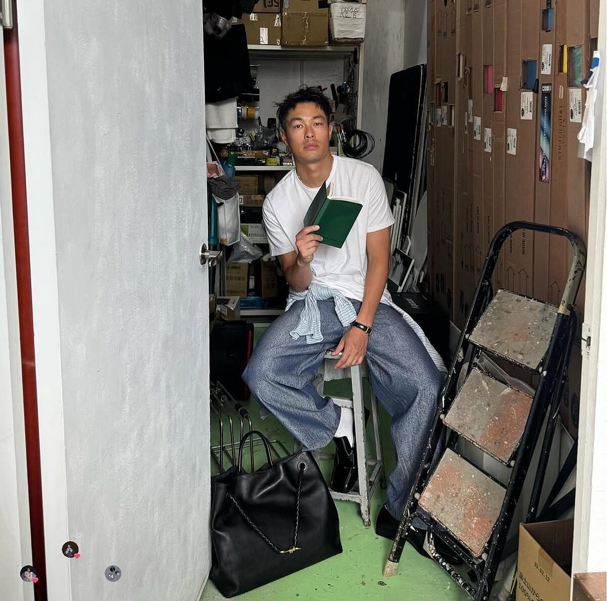 楊祐寧同款 Bottega Veneta ANDIAMO 絲滑皮革大型手提肩背包