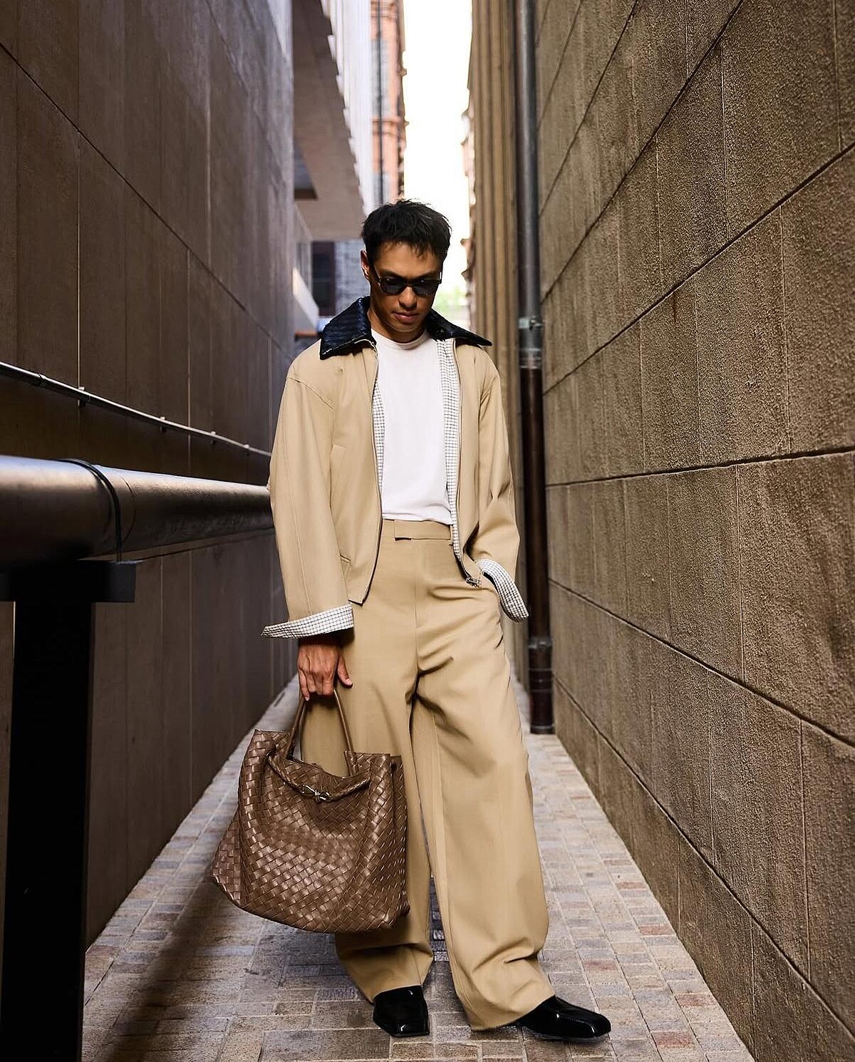 楊祐寧同款 Bottega Veneta ANDIAMO 編織皮革大型手提肩背包