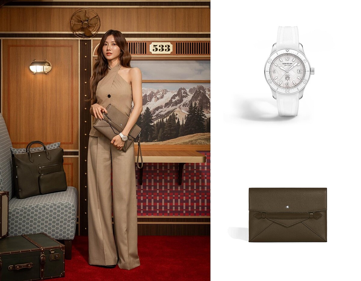 MONTBLANC Grain 手拿文件夾，NT$42,000； MONTBLANC Iced Sea系列日期顯示自動零氧腕錶，NT$122,000。