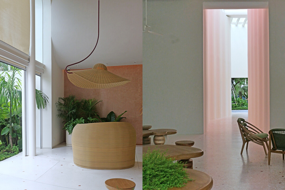 波浪曲線貫穿整體飯店的建築，時而柔和時而優雅。