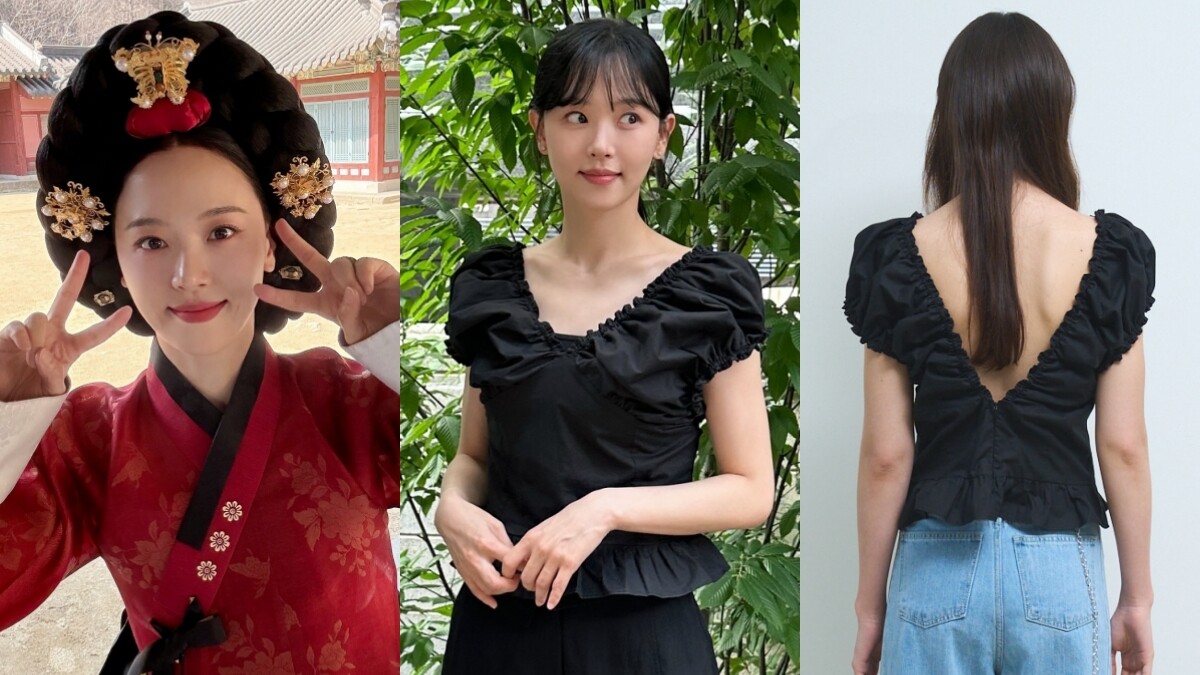 《暴君的廚師》姜漢娜初戀感私服賣翻了！百搭黑澎袖上衣，韓妞穿上都大推