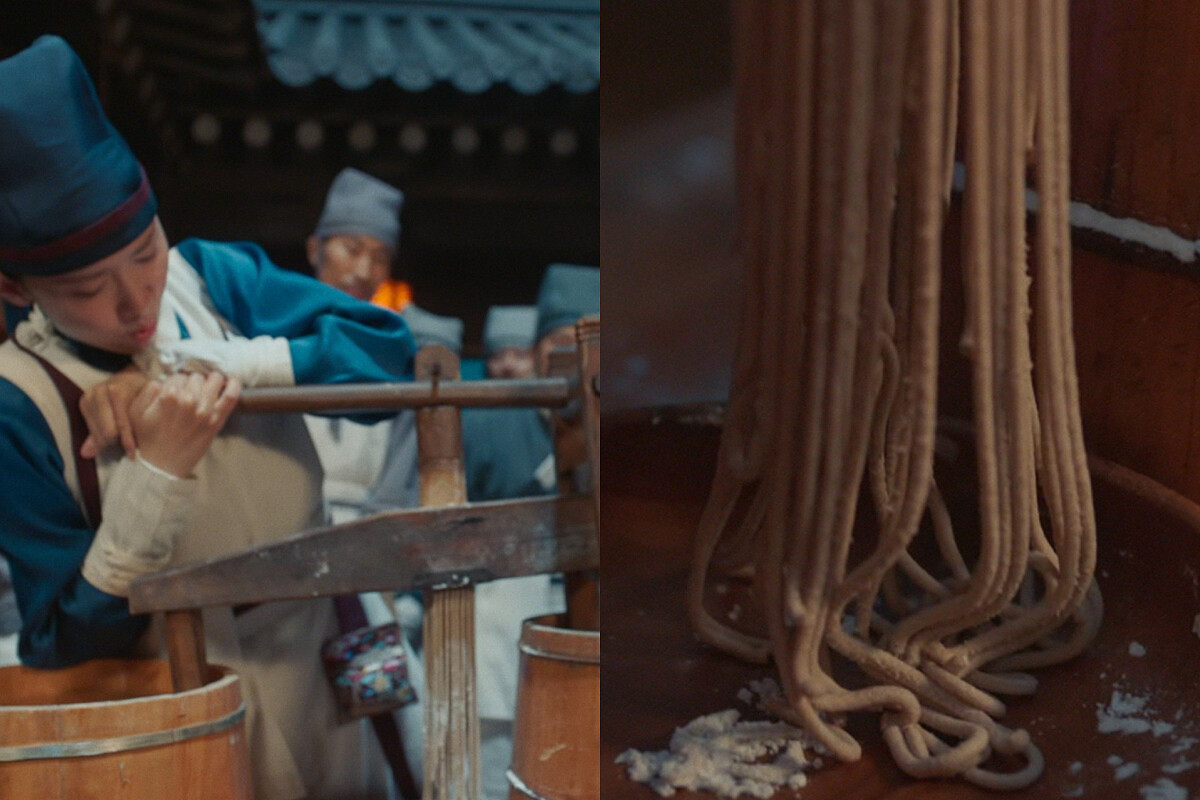 延志永用了蕎麥粉做麵條。