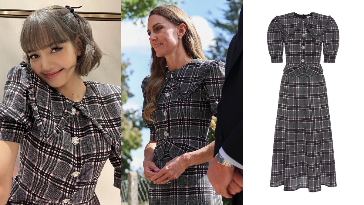 好意外！凱特王妃、Lisa撞衫了，相隔4年穿同款格紋洋裝！