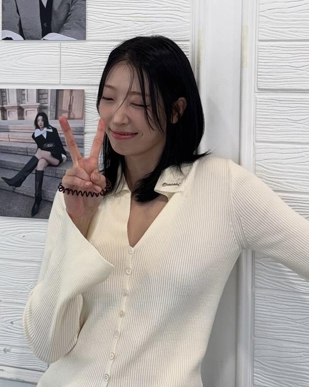 柳茶憐的中分自然層次髮型