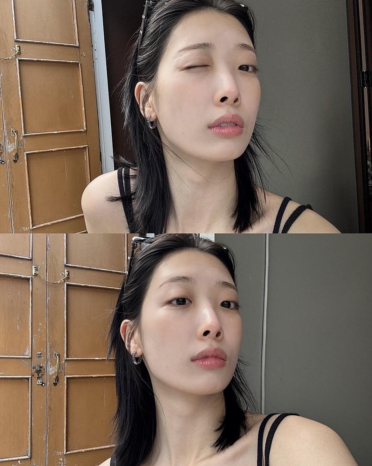 柳茶憐的微濕感中長髮造型