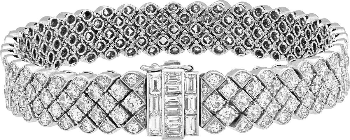 (本次來台作品) Ruban手鐲，1960年_鉑金、鑽石