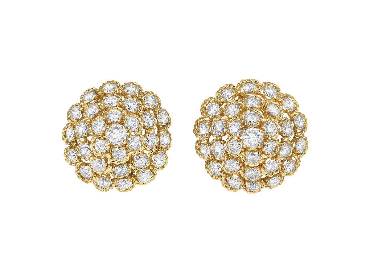 Van Cleef & Arpels 梵克雅寶 Heritage典藏系列-耳環，1961年，黃K金、鑽石。