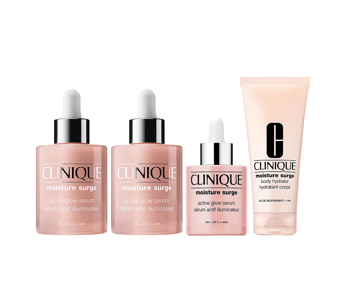 百貨預購會獨家 水磁場精華透亮組(54折) 水磁場嫩亮保濕煥膚精華 50ml*2+30ml 水磁場長效保濕身體乳200ml 售價: $5,040 (價值: $9,350)