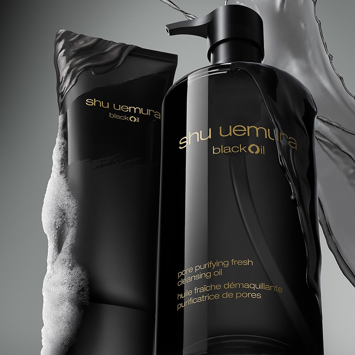 shu uemura植村秀黑米精萃潔顏家族產品情境圖。