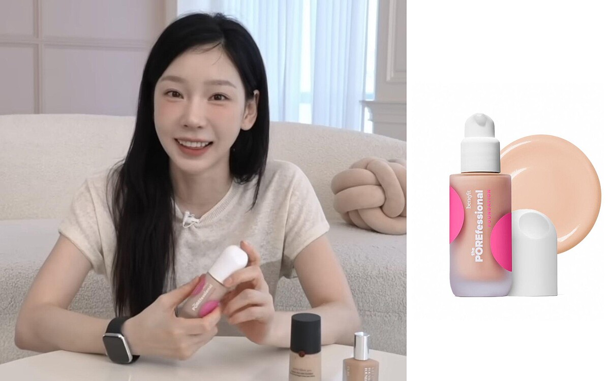 翻攝 YouTube @taeyeonofficial 탱코덕 EP.01/ Benefit 啞光粉底液，NT1,850