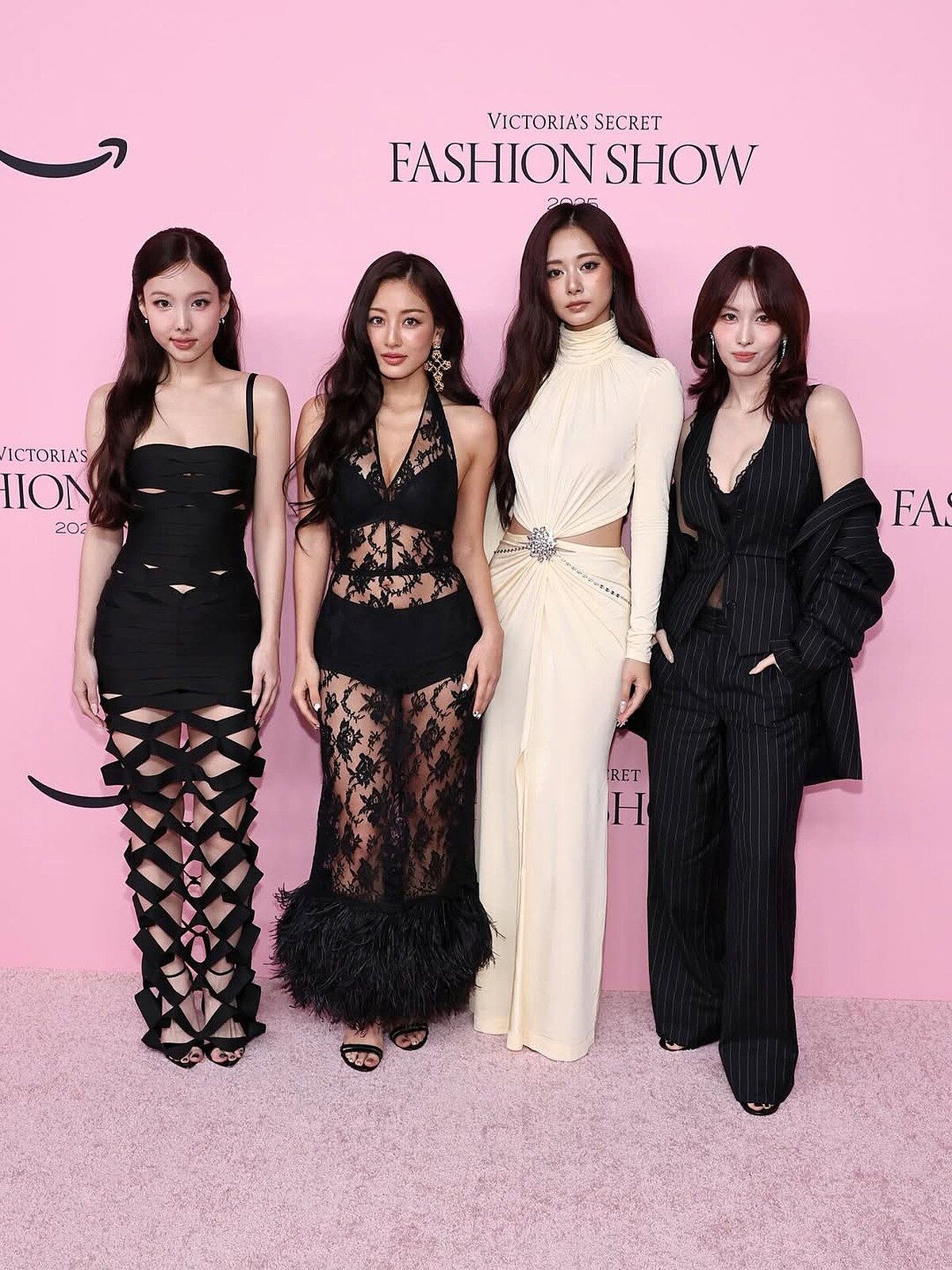 TWICE 4位成員子瑜、娜璉、志效、Momo走上2025維多利亞的秘密大秀紅毯 Photo / Getty