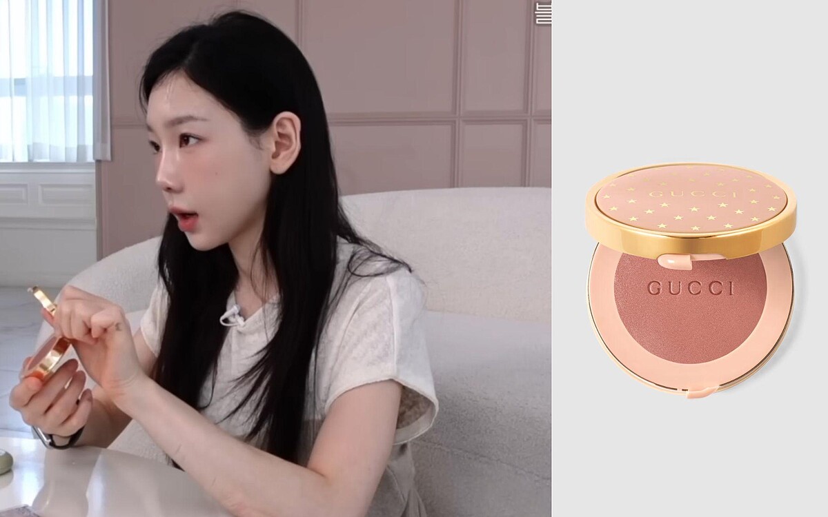 翻攝 YouTube @taeyeonofficial 탱코덕 EP.01/ GUCCI 傾慕星動腮紅 #05 Rosy beige