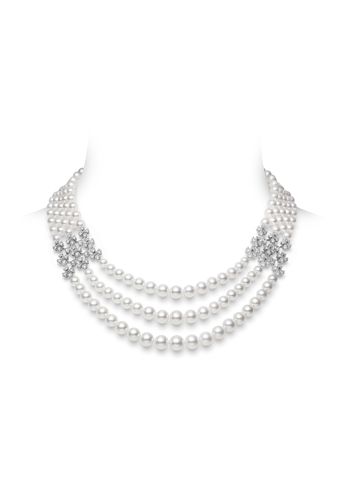 （典禮）MIKIMOTO 項鍊 18K白金鑲嵌鑽石，搭配日本Akoya珍珠 參考價格NT$ 2,020,000