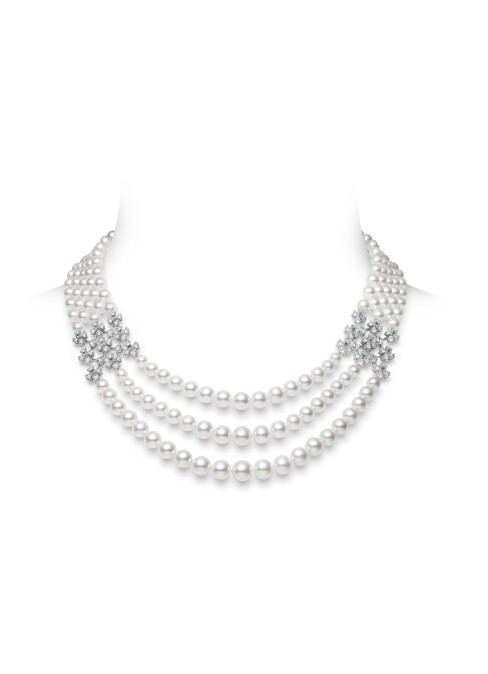 （典禮）MIKIMOTO 項鍊 18K白金鑲嵌鑽石，搭配日本Akoya珍珠 參考價格NT$ 2,020,000