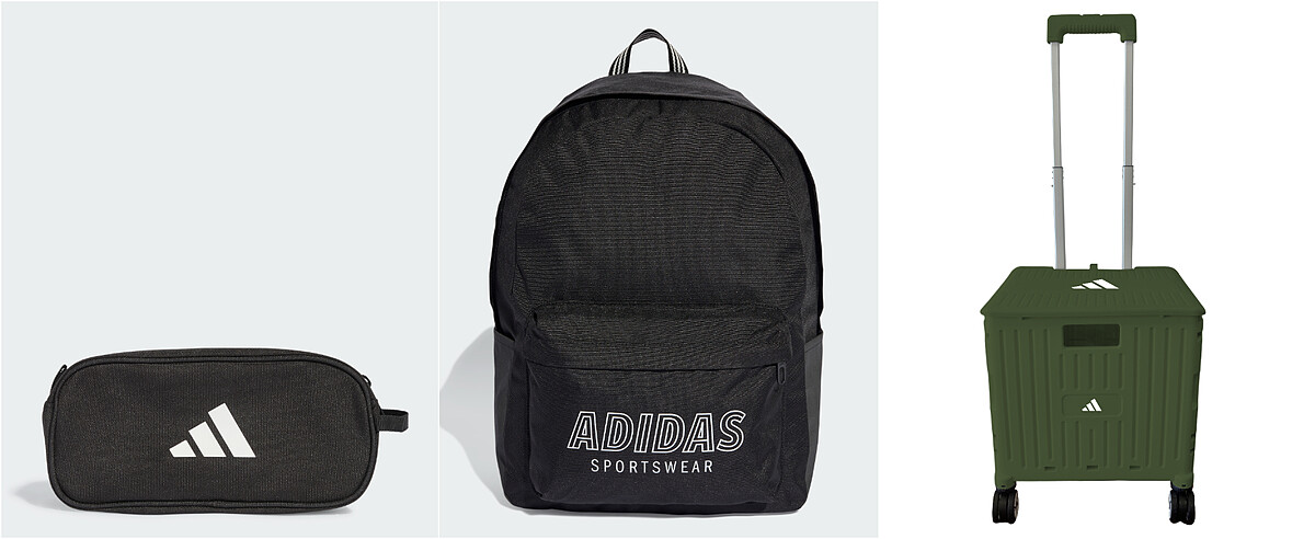 活動期間消費滿額送的運動後背包組、多功能摺疊購物車贈品。