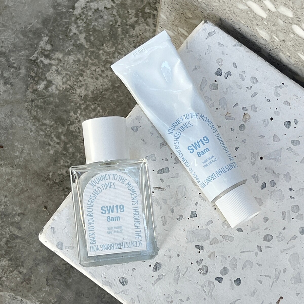 SW19 8am淡香精12ml，NT1,180、50ml，NT2,880。8am護手霜50ml，NT880、枕香&空間噴霧50ml，NT1,080