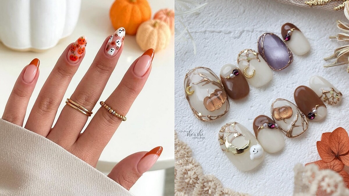 2025萬聖節美甲最應景「南瓜美甲」25款範本推薦，指尖大玩變裝游戲