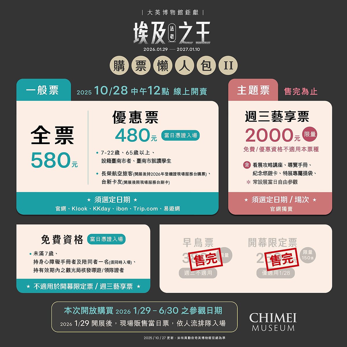 奇美博物館大展《埃及之王：法老》購票懶人包 Photo / 奇美博物館提供