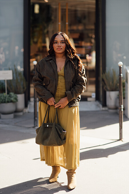 麂皮外套穿搭範例：波西米亞自由派