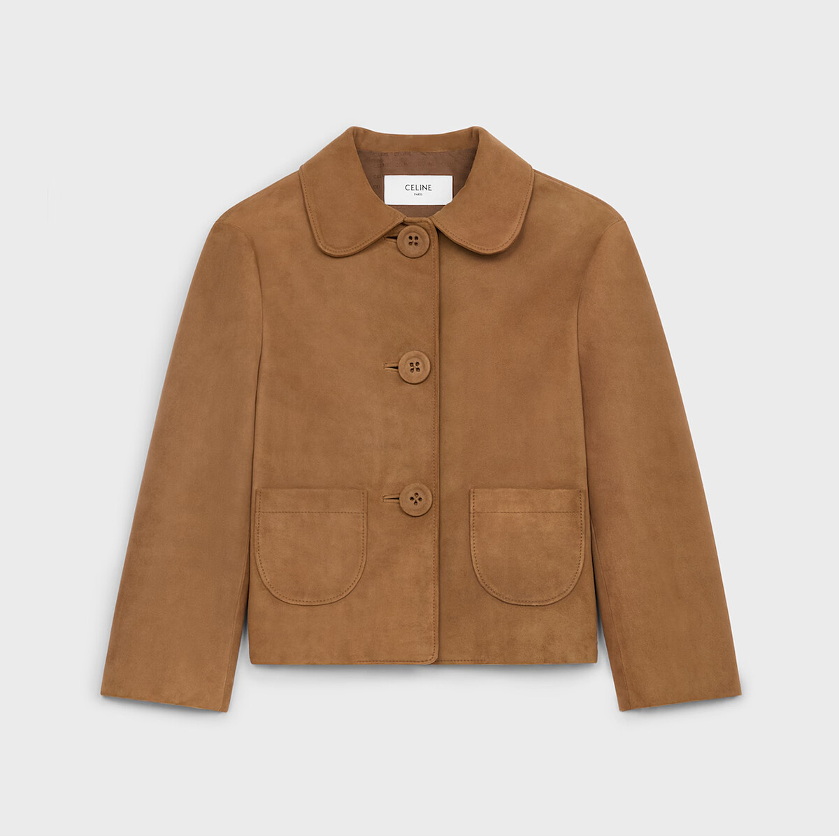 Celine 麂皮外套，飾有彼得潘領