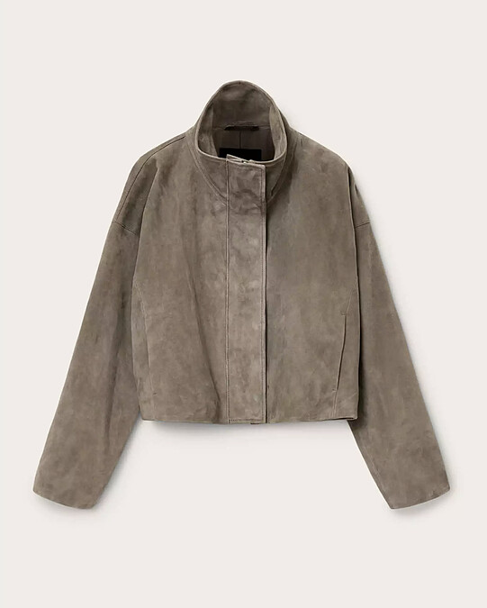 ALLSAINTS 灰色麂皮羊皮外套