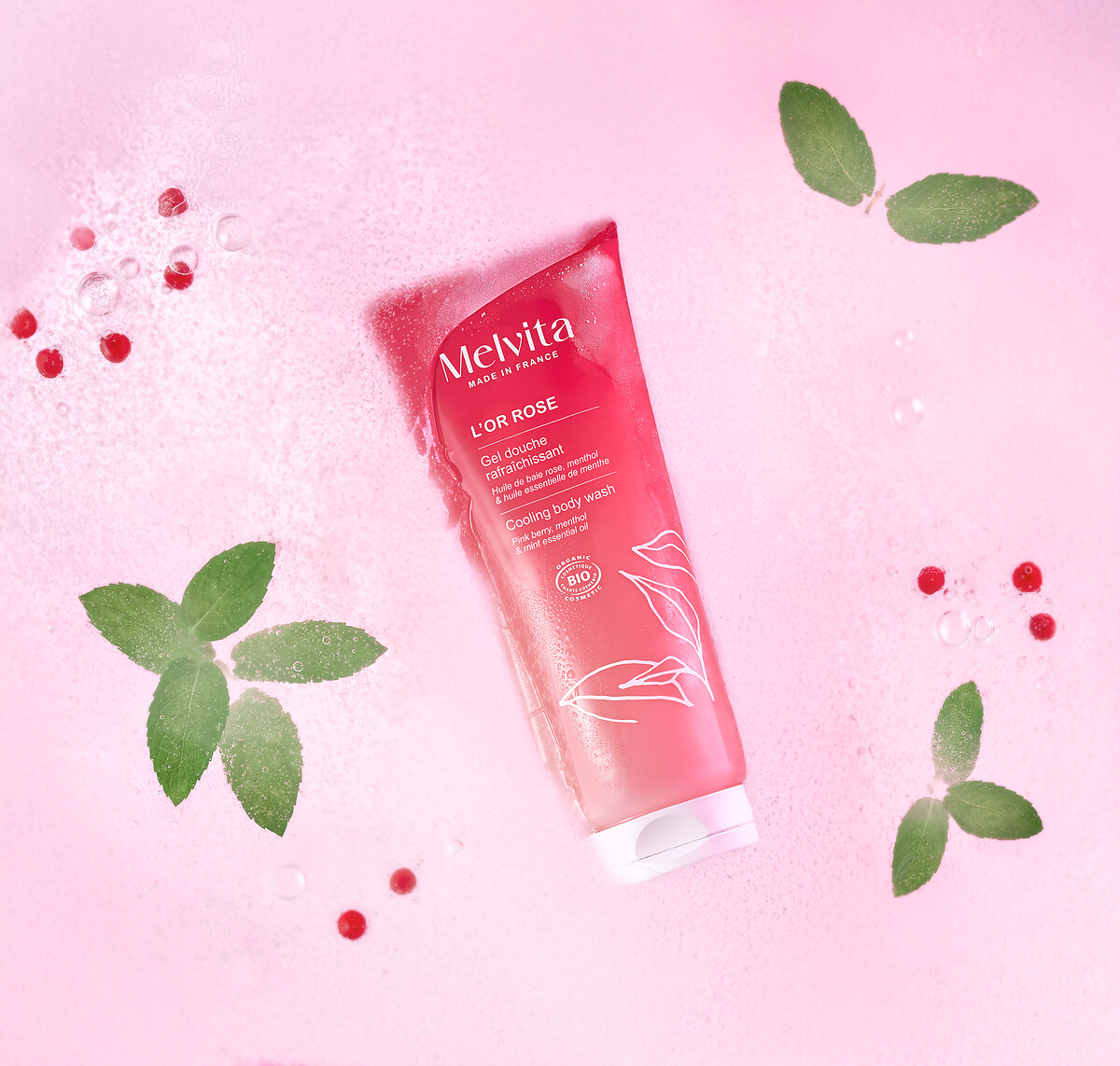 Melvita粉紅胡椒美體沐浴露200ml，NT780