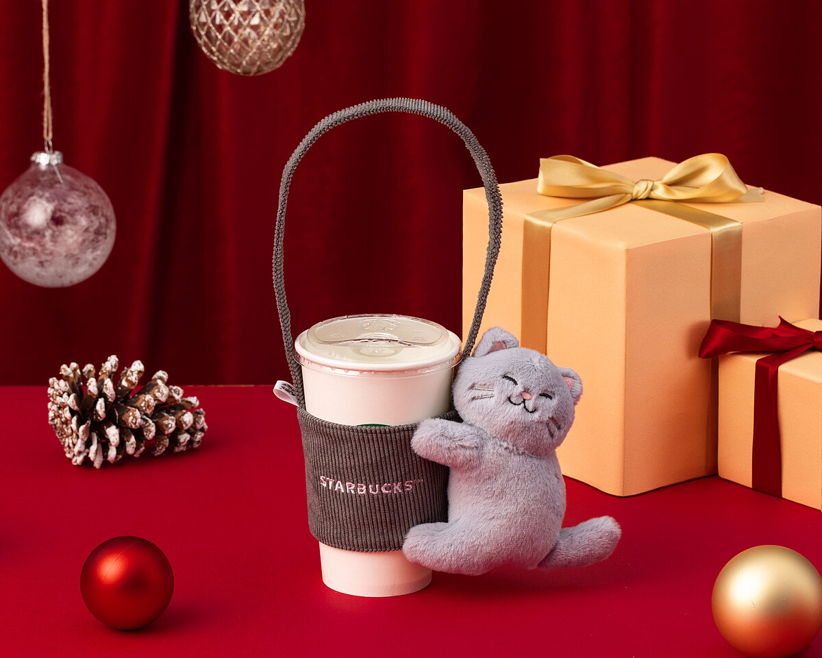星巴克「抱抱灰貓咪單杯提袋」