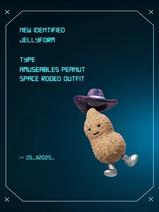 Jellycat首爾限時快閃店的Amuseables Peanut Space Rodeo Outfit（圖片來源／Jellycat官網）