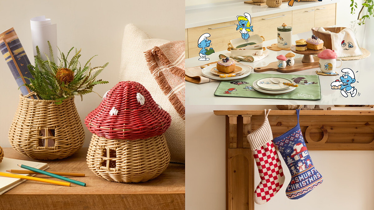 HOLA X 藍色小精靈聖誕聯名可愛登場！蘑菇收納籃、Pixel風聖誕襪等30款必收、價格總整理