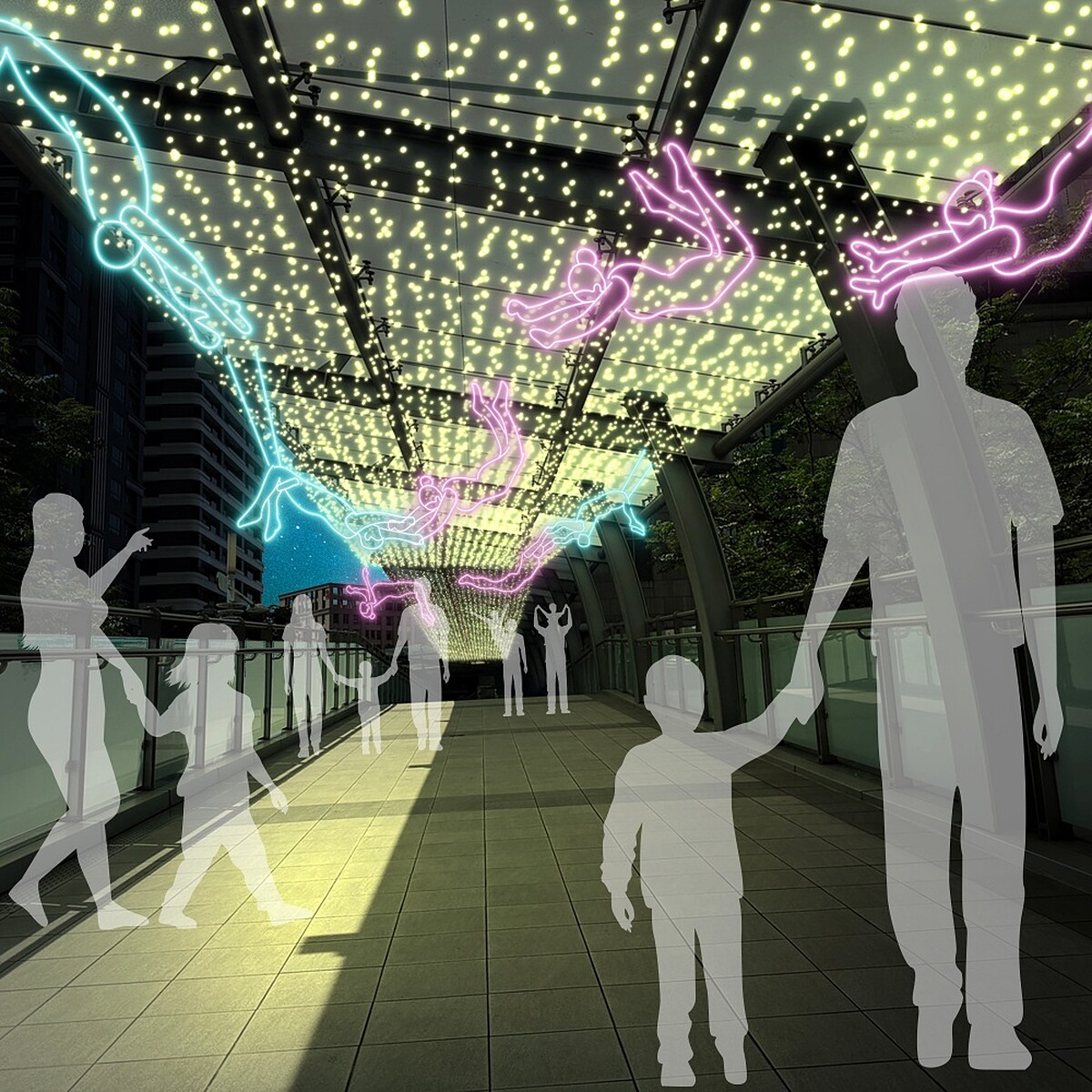 2025新北耶誕城 華麗空中飛人 天橋燈飾