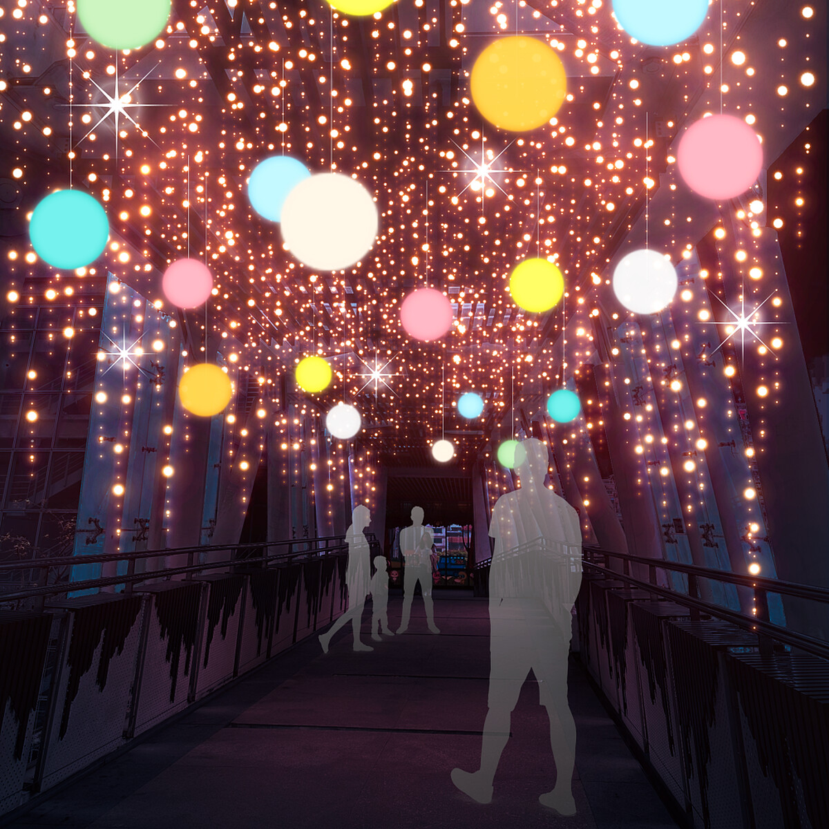 2025新北耶誕城 神奇變幻彩球 天橋燈飾