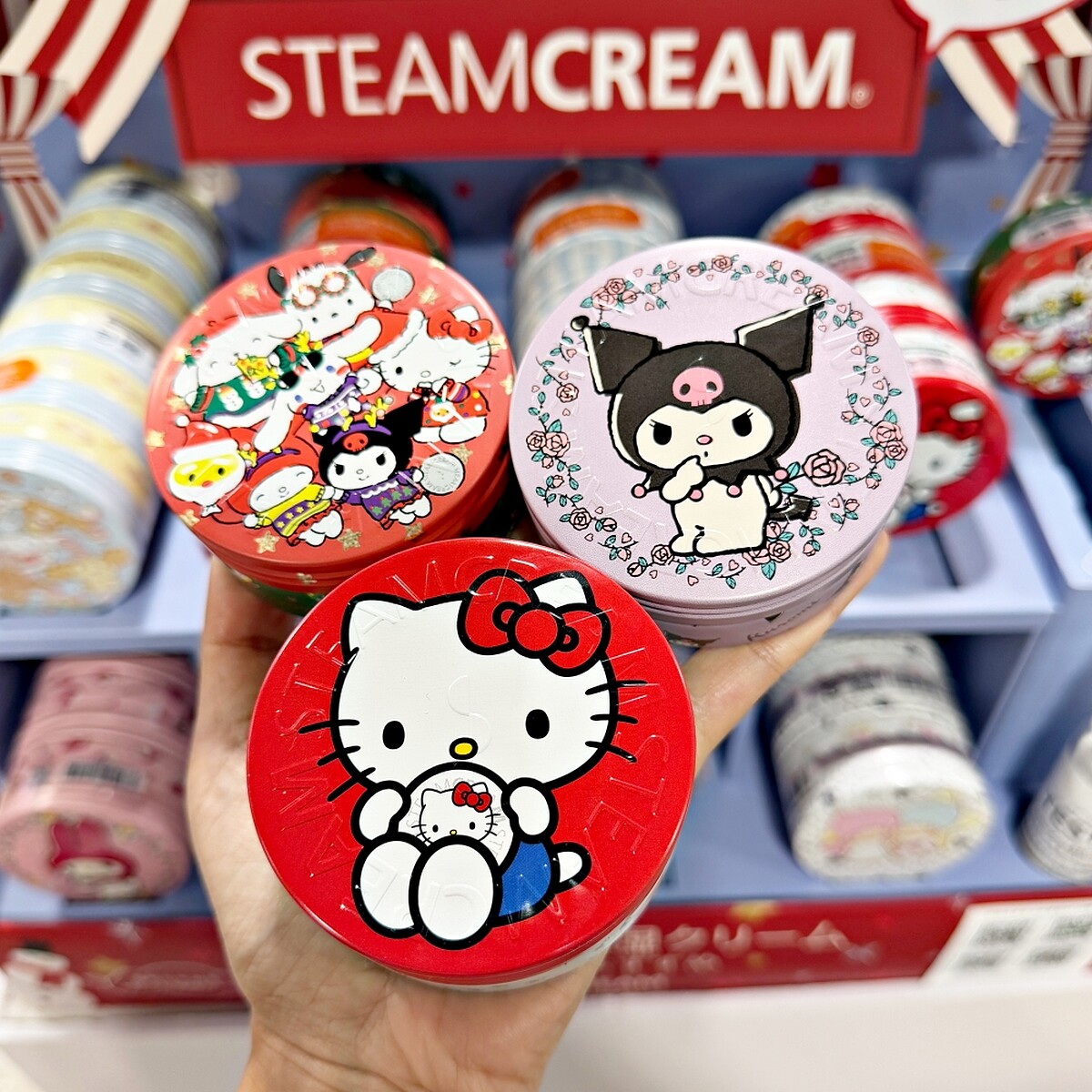 STEAMCREAM蒸汽乳霜(三麗鷗聖誕禮物派對、HELLO KITTY愛保養、俏皮酷洛米)75g，NT640