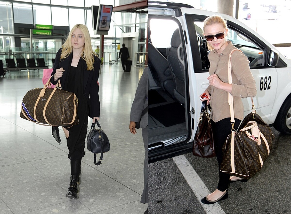 (圖左)知名女星Dakota Fanning、(圖右)Chloe Moretz也以Keepall作為出遊品味首選。