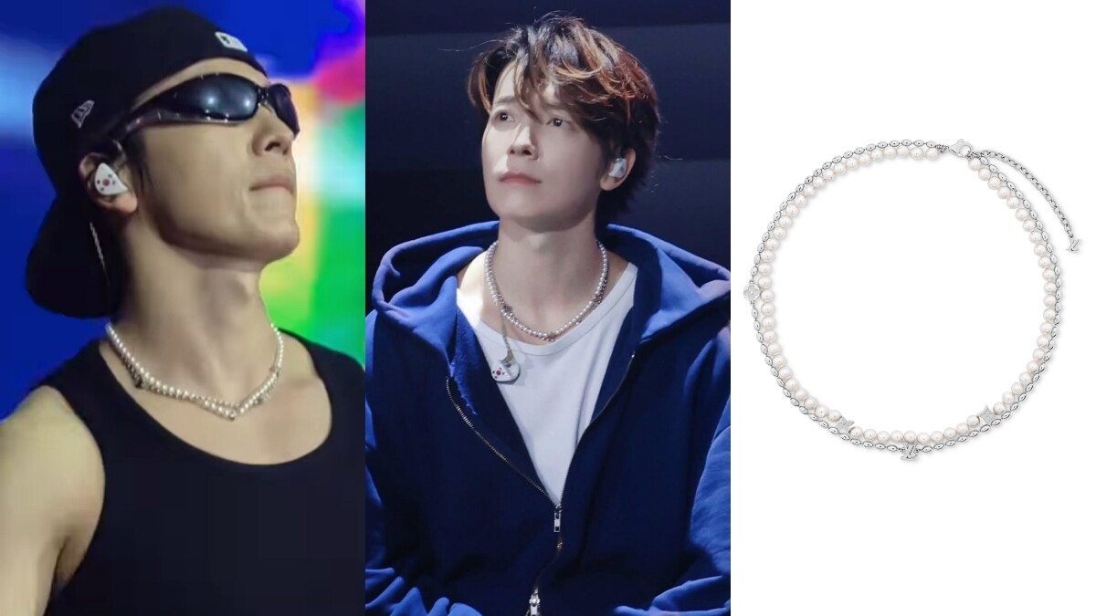 Super Junior演唱會東海項鍊是什麼牌子？珍珠＋LV標誌、雙層疊戴，價格、超美細節一次帶你看