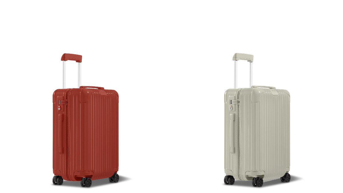Cabin Clay 灰礫色與 Terracotta 赤陶色行李箱(建議售價 NT$ 30,500)。