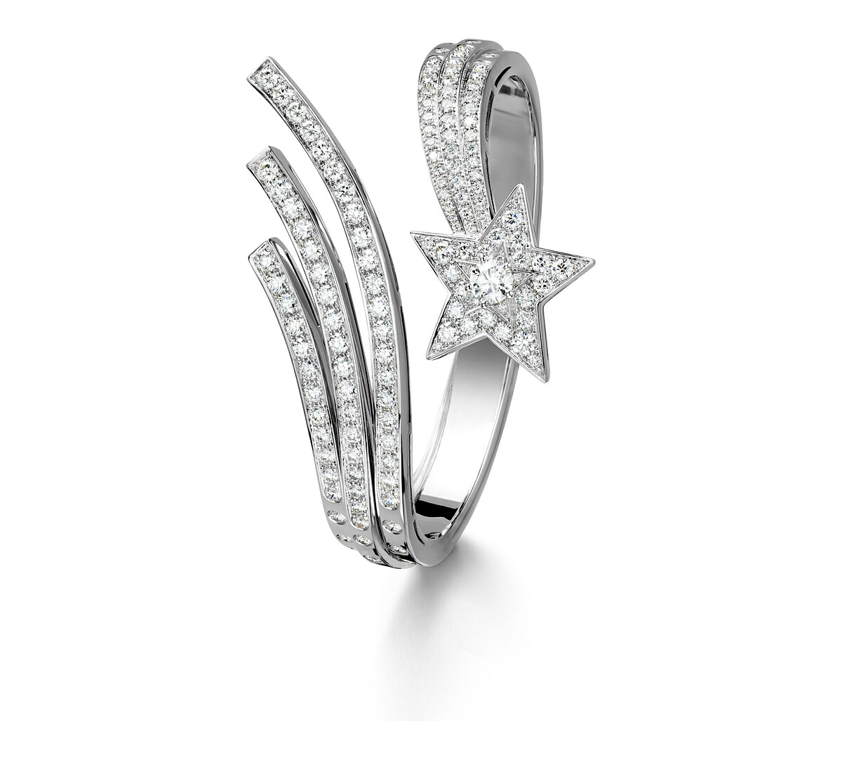 FIL DE COMETE手鐲 18K白金鑲嵌鑽石。&nbsp;