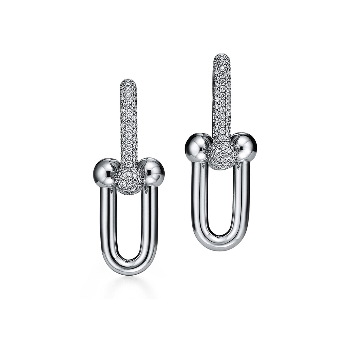 Tiffany HardWear 白 K 金鑲嵌鑽石耳環 約 NT$ 625,000